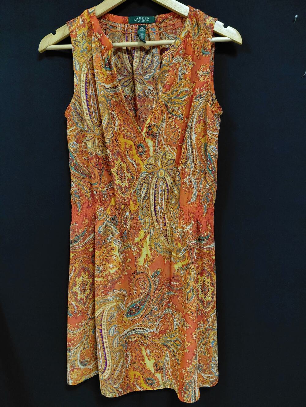 LAUREN RALPH LAUREN PETITE Paisley Dress Sleeveless Women Size 6P